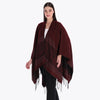 Poncho con Detalle de Flecos y Tejido Lurex