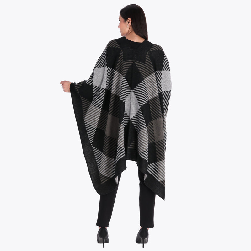 Poncho con Dibujos de Cuadros